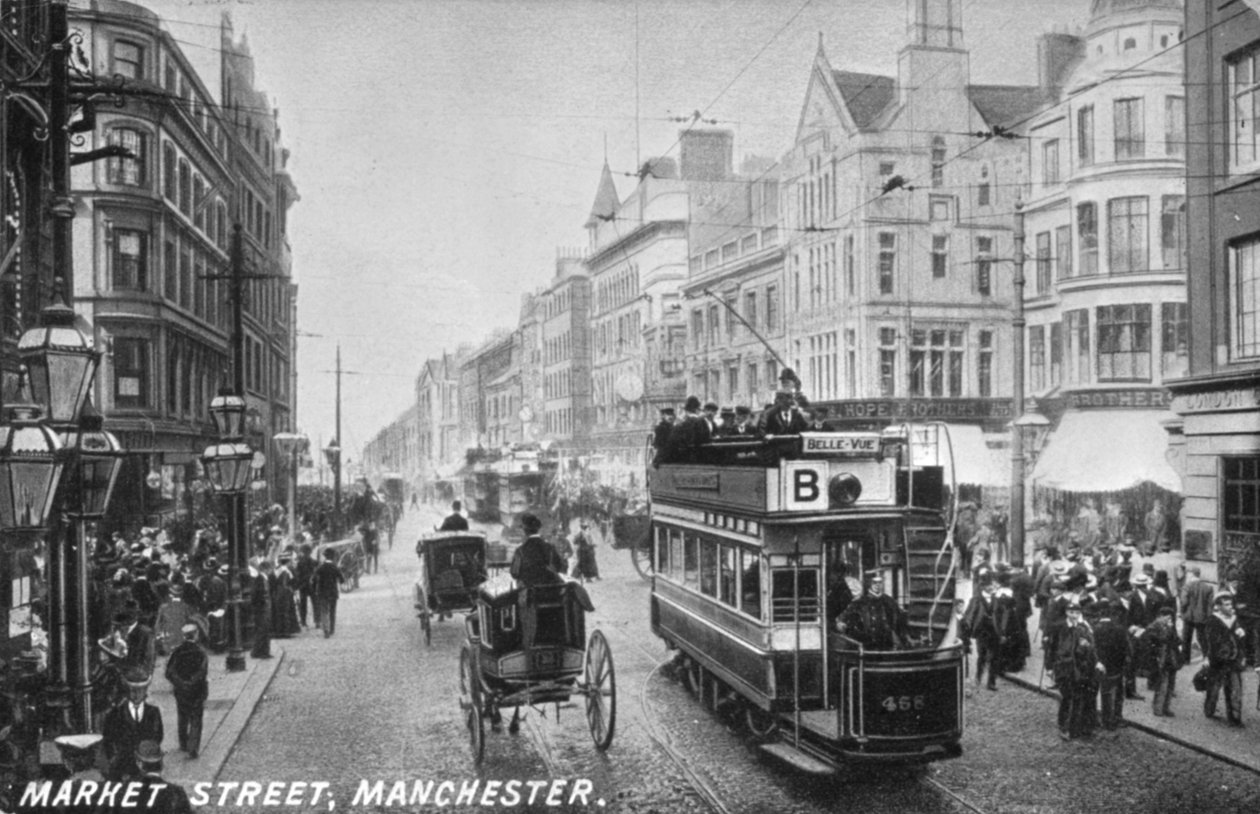 Market Street, Manchester, n. 1910 tekijältä English Photographer