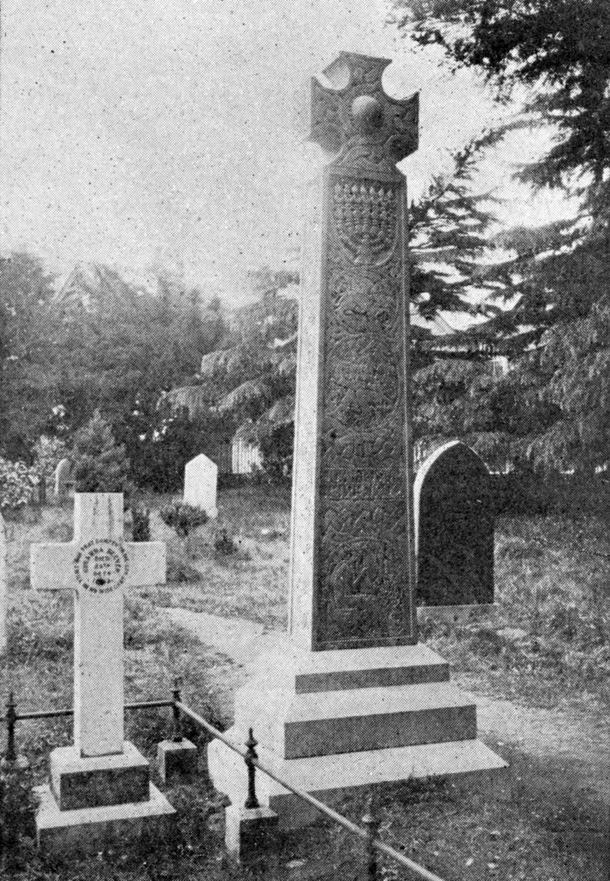 Memorial Cross yli John Ruskinsin haudan, kuva The King, 1. kesäkuuta 1901 tekijältä English Photographer