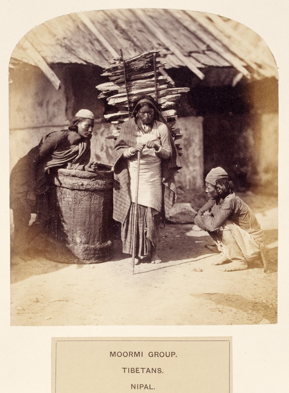 Moormi Group, Tibetans, Nipal, The People of India, kirjoittanut J. Forbes Watson, julkaistu 1868 (albumiprintti) tekijältä English Photographer