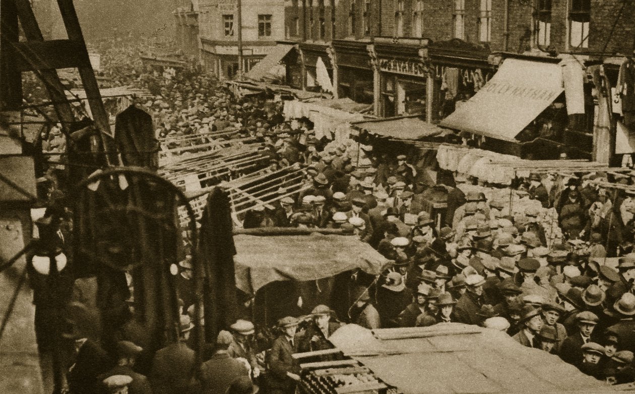 Petticoat Lane Market Middlesex Streetillä (seepiakuva) tekijältä English Photographer