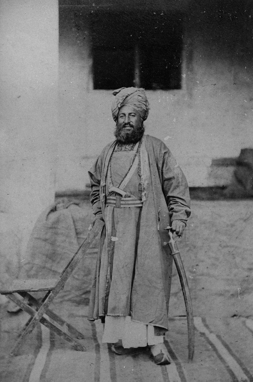 Miehen muotokuva toisen anglo-afganistani sodan aikana 1878-80 tekijältä English Photographer
