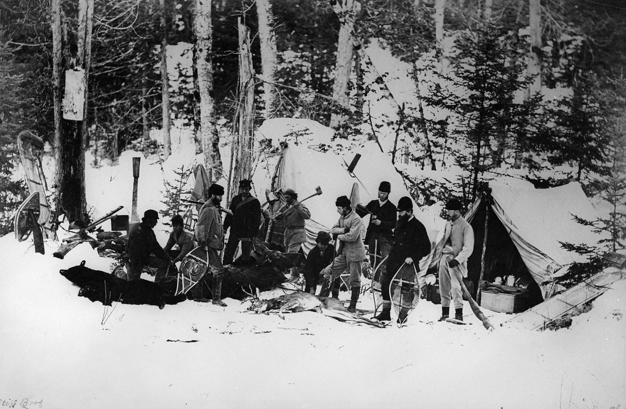Prinssi Arthurin hirvenmetsästysretki Kanadassa, n. 1870 tekijältä English Photographer