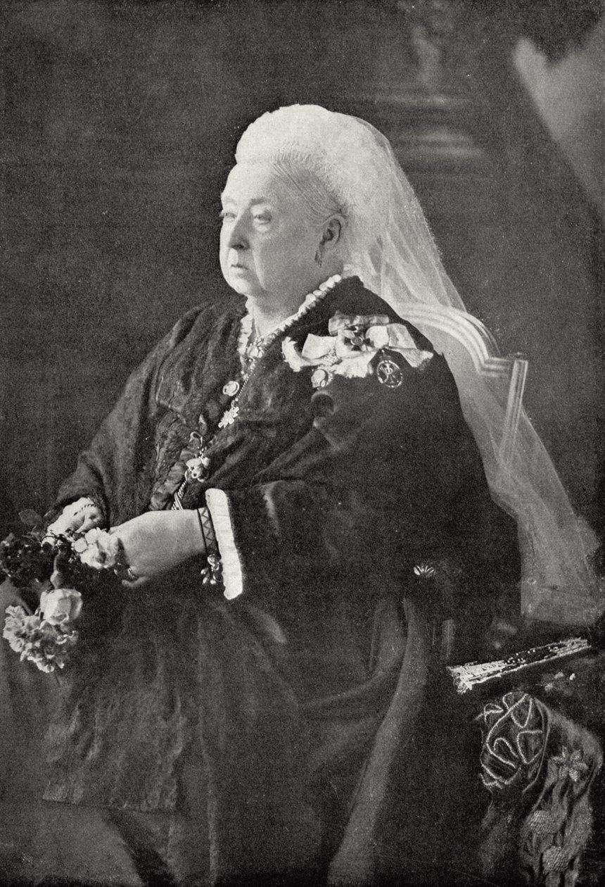 Kuningatar Victoria (1819-1901) n. 1899 (mustavalkoinen valokuva) tekijältä English Photographer