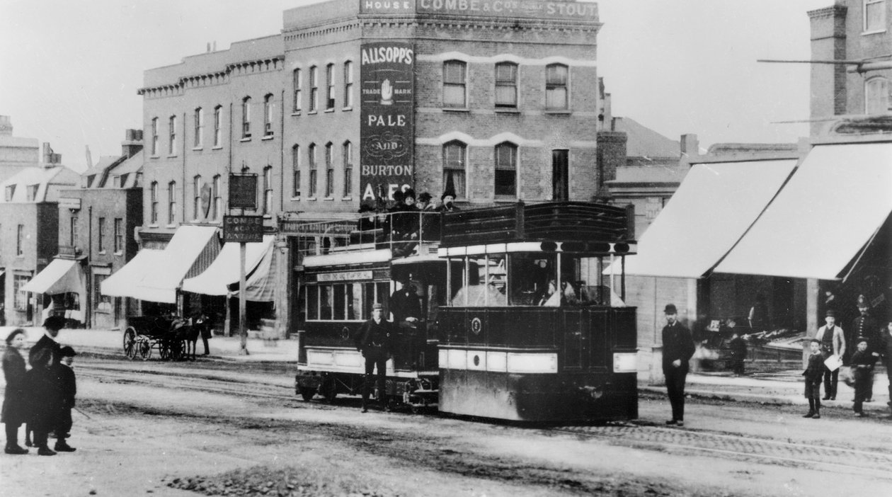 Steam Tram Pohjois-Lontoossa 1880-luvulla tekijältä English Photographer