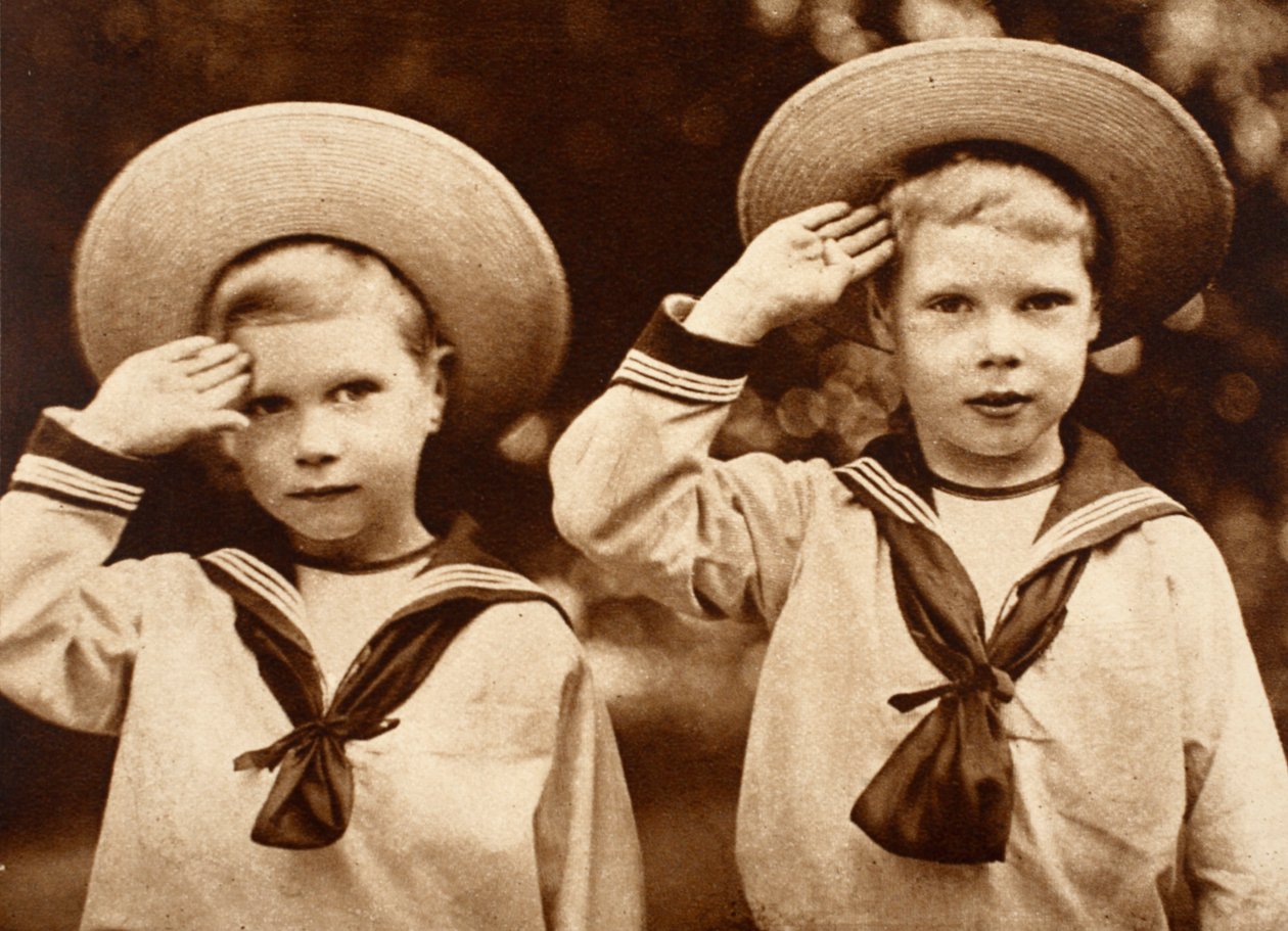 Yorkin herttua ja kuningas Edward VIII tervehtivät, n. 1899 tekijältä English Photographer