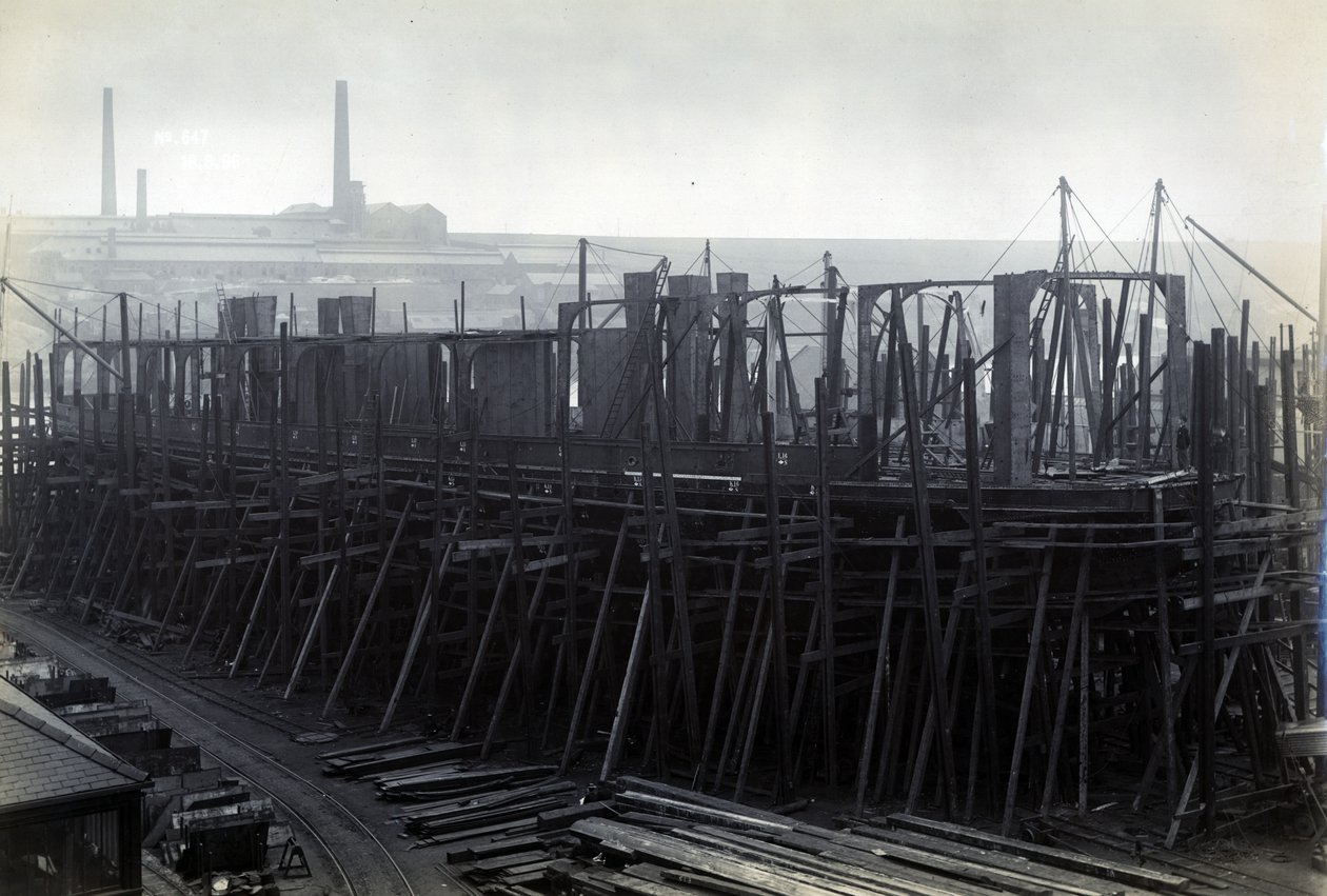 Jäätä murtava junalauttahöyrylaiva SS Baikal rungossa Sir W.G. Armstrong Mitchell and Co. Ltd:n rakentamana Low Walkerin telakalla Newcastle upon Tynessa vuonna 1896 tekijältä English Photographer
