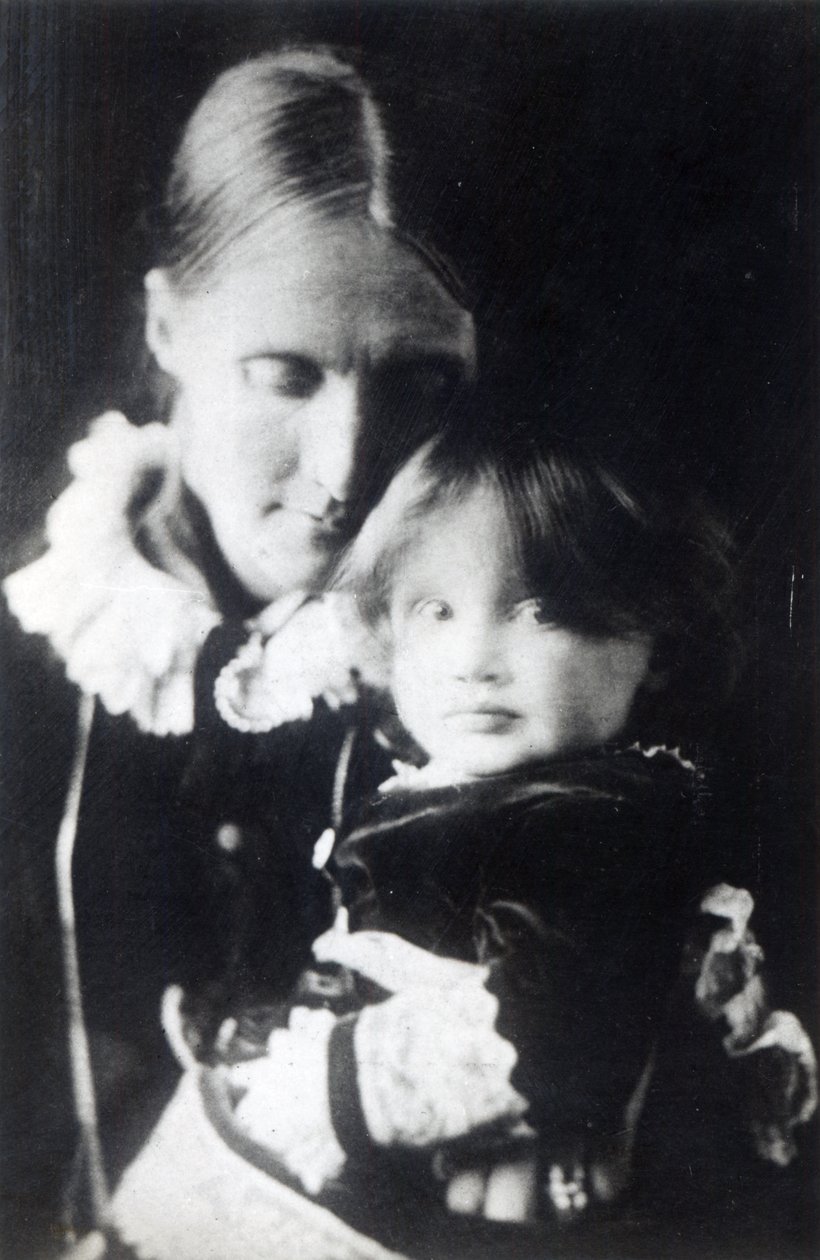 Virginia Woolf äitinsä Julian kanssa, 1884 tekijältä English Photographer