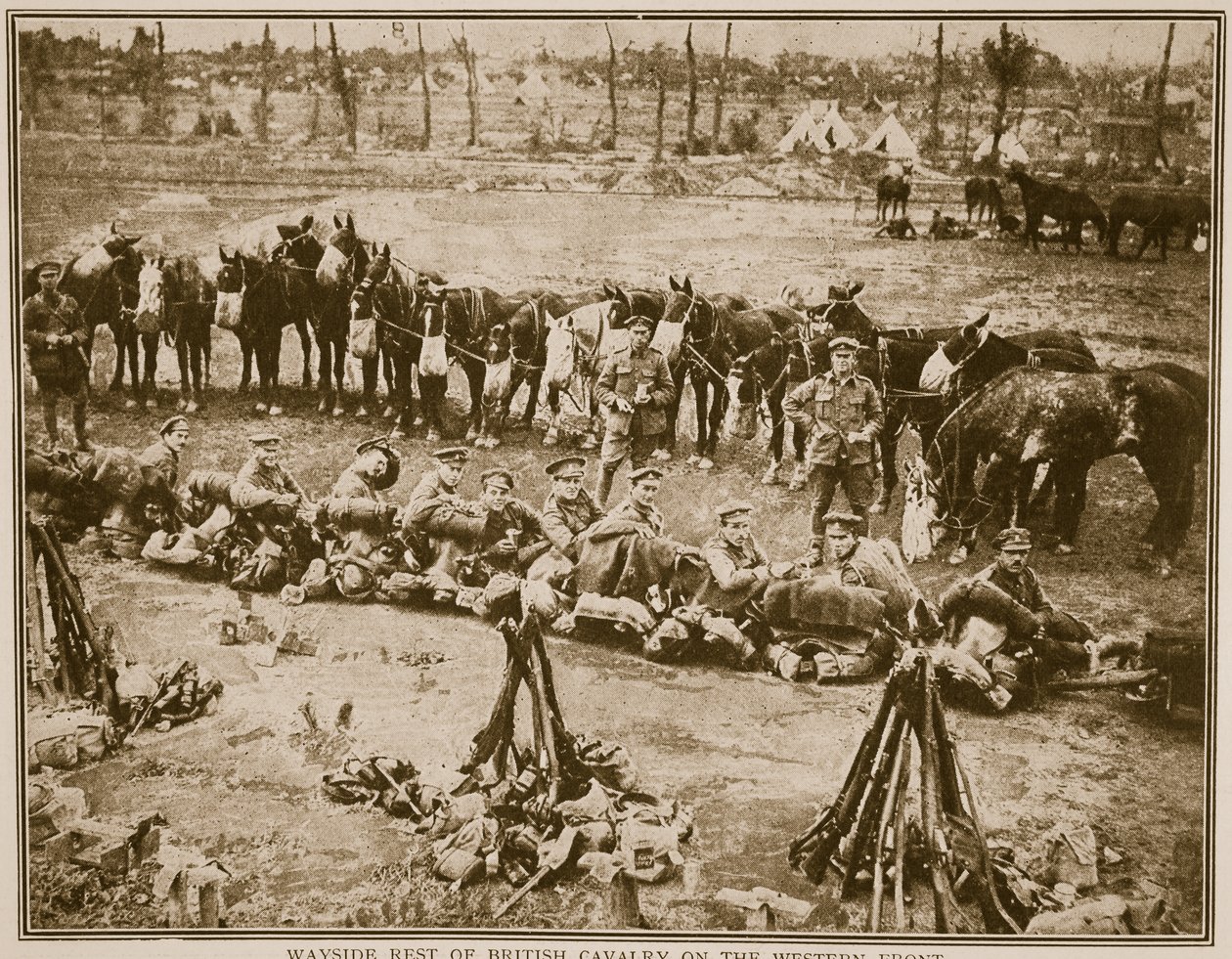 Brittiläisen ratsuväen tienvarrella länsirintamalla, 1914-1919 tekijältä English Photographer