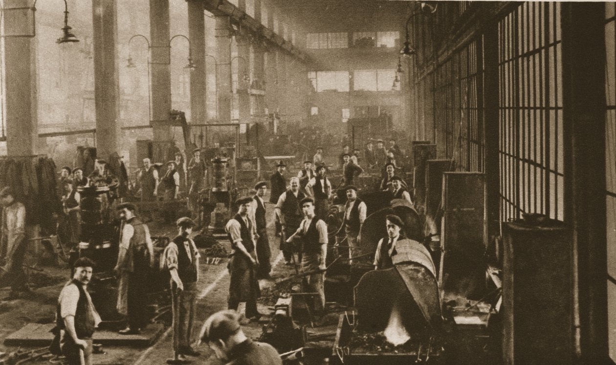 Beckton Gas Worksin sepän työläisiä, Wonderful London, julkaistu 1926-27 (syväpaino) tekijältä English Photographer