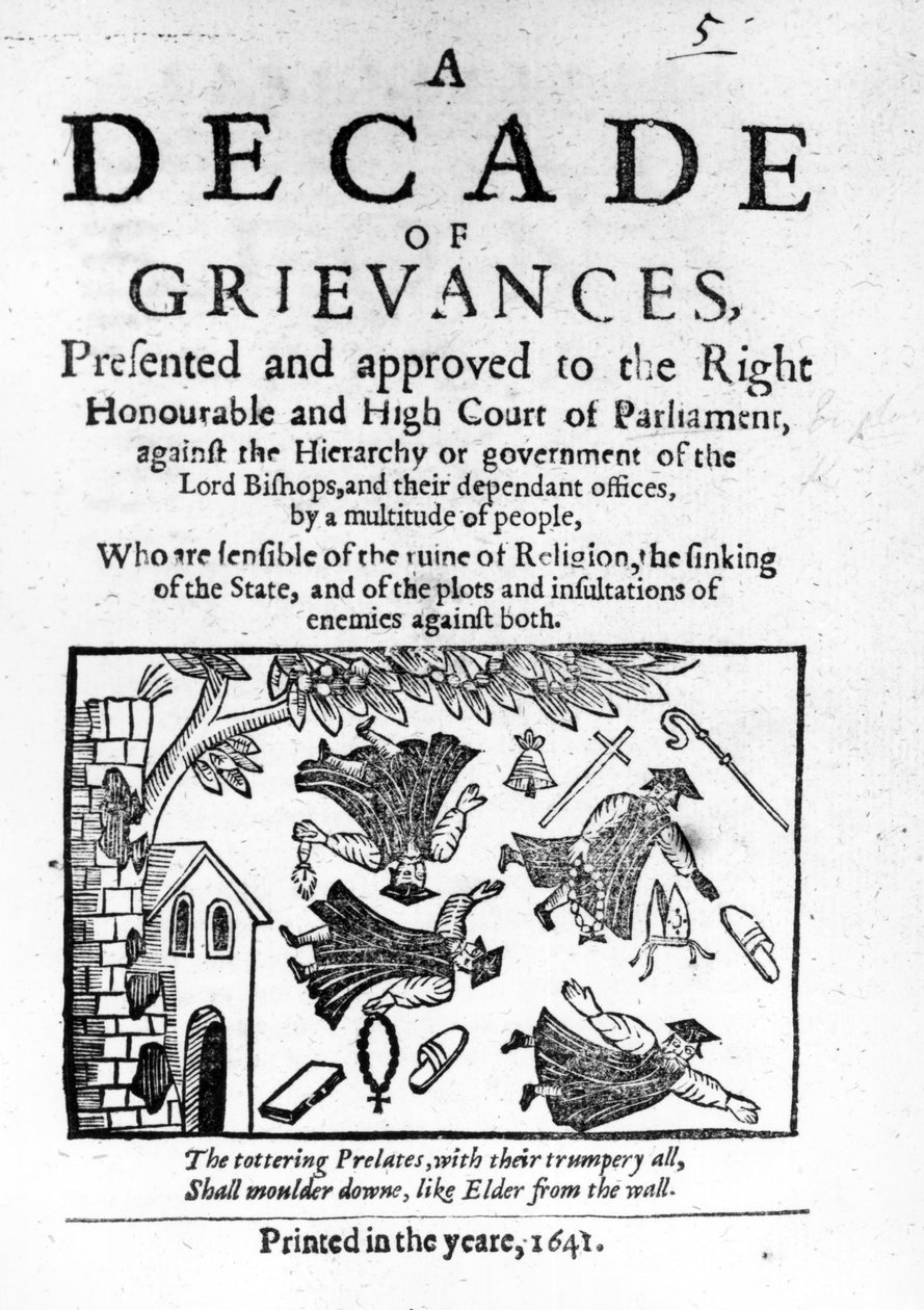 "A Decade of Grievances", Alexander Leightonin pamfletti, joka hyökkää piispanvallan instituutiota vastaan, 1641 tekijältä English School