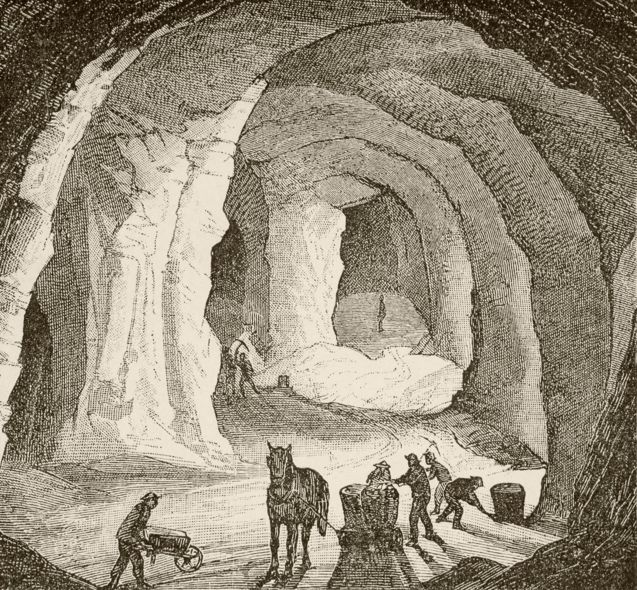 Eurooppalainen suolakaivos 1800-luvulla tekijältä English School