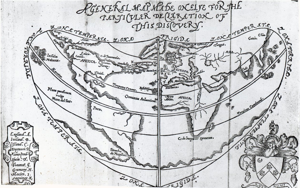 Yleinen kartta, Humphrey Gilbertin (n. 1539–1583) kirjoittamasta 