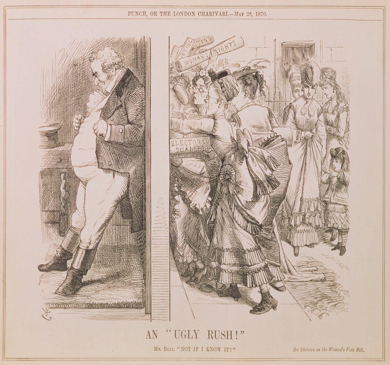 An "Ugly Rush", sarjakuva Punch Magazinesta, pubi. 1870 tekijältä English School