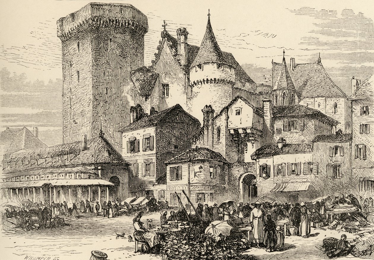 Angouleme, Ranska, kuvitus "Spanish Picturesistä", pastori Samuel Manning tekijältä English School