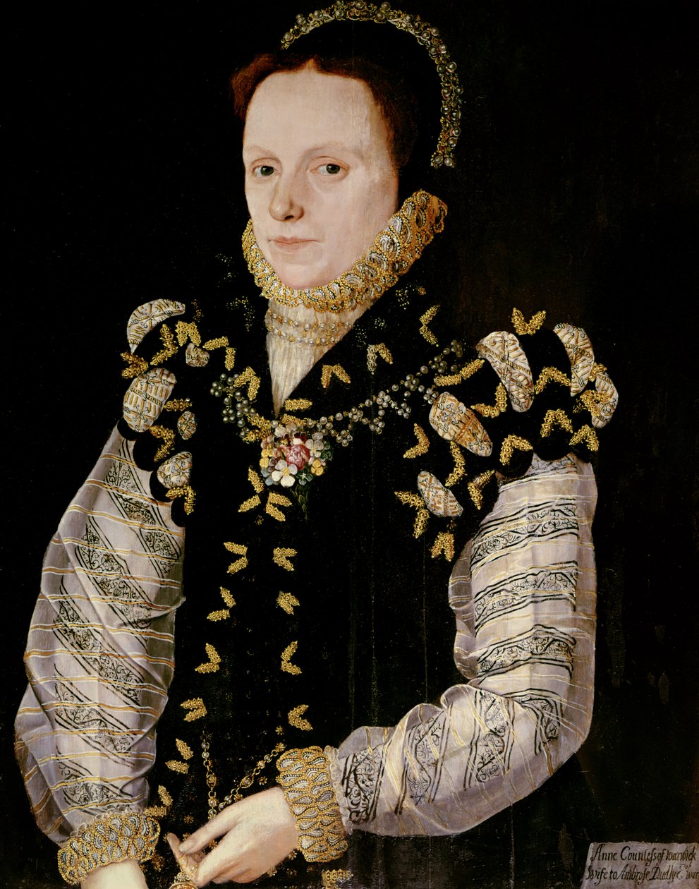 Anne Russell, Warwickin kreivitär (1548-1604), n. 1565 (paneeli) tekijältä English School