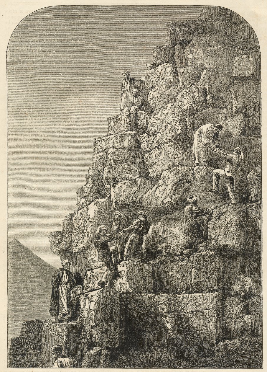 Suuren pyramidin nousu, kaiverrettu valokuvasta. tekijältä English School