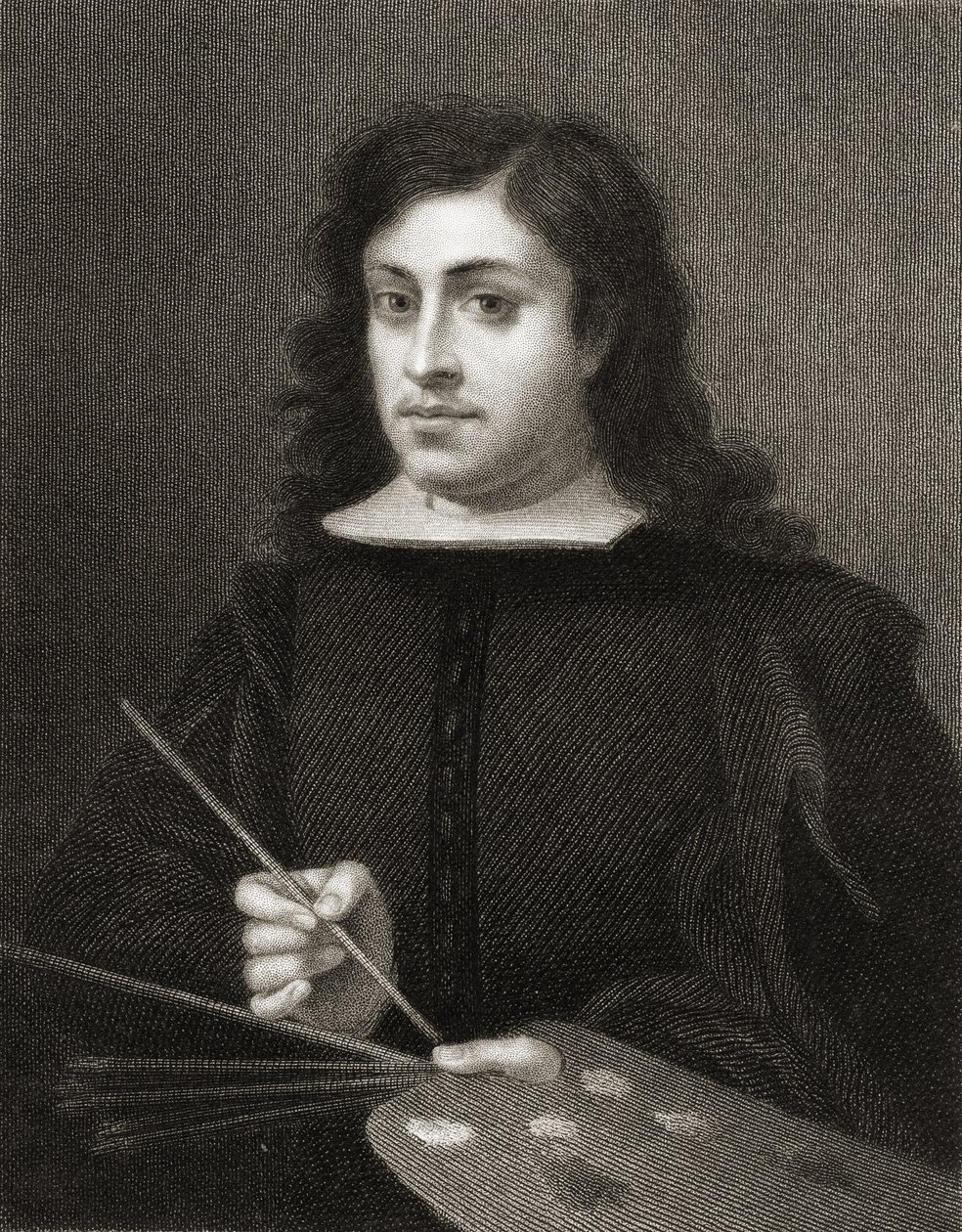 Bartolome Esteban Murillo (n. 1618-82) vuonna 1833 julkaistusta The Gallery of Portraits -julkaisusta tekijältä English School