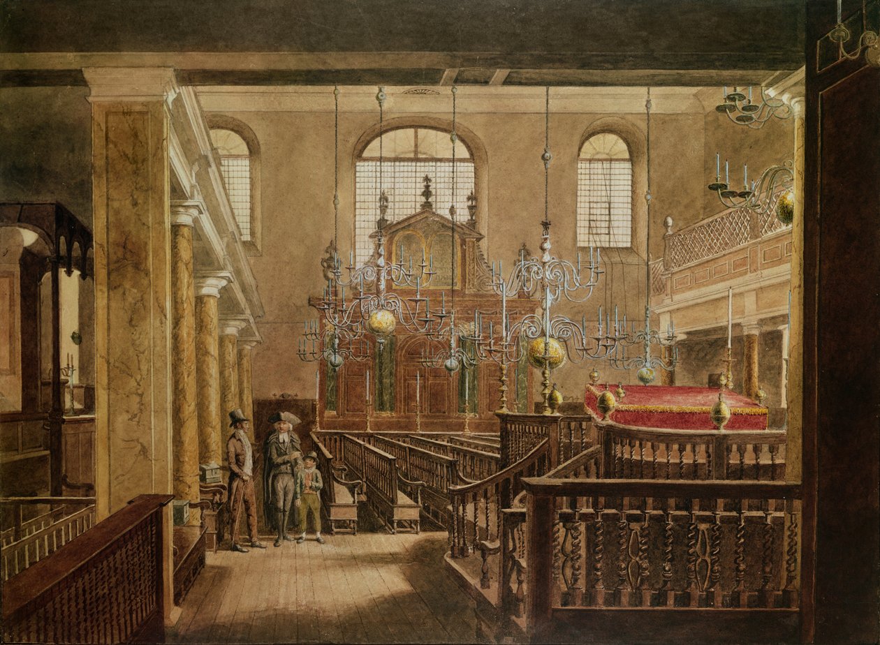 Bevis Marksin synagoga, n. 1817 (wc paperilla) tekijältä English School