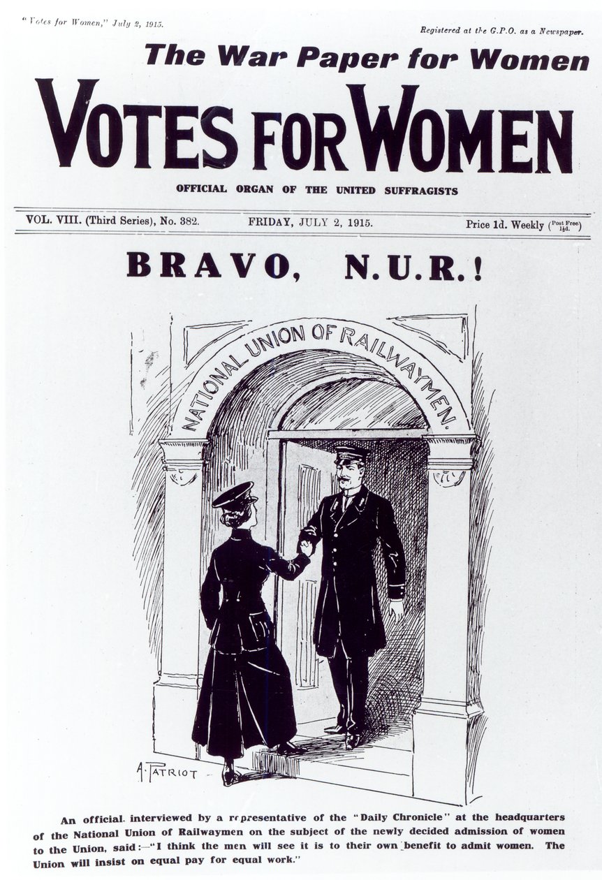 Bravo, N.U.R!, Votes for Women -elokuvan etukansi, 2. heinäkuuta 1915 tekijältä English School