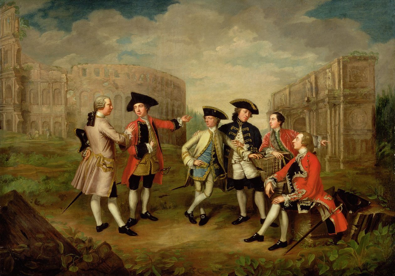 Brittiläinen herrasmies Roomassa, noin 1750 tekijältä English School