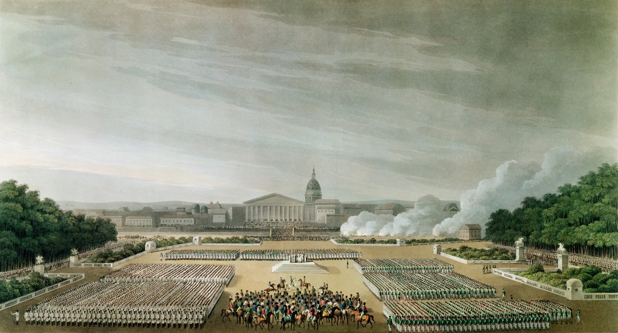 Liittoutuneiden armeijoiden Te Deum -seremonia Louis XV -aukiolla, Pariisissa, 10. huhtikuuta 1814 tekijältä English School