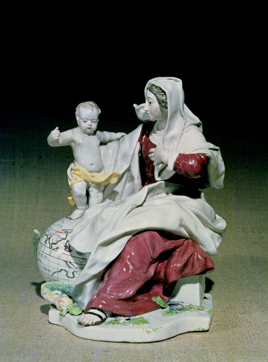 Chelsean Madonnan ja lapsen hahmo, Red Anchor -kausi, noin 1755 (posliini). tekijältä English School