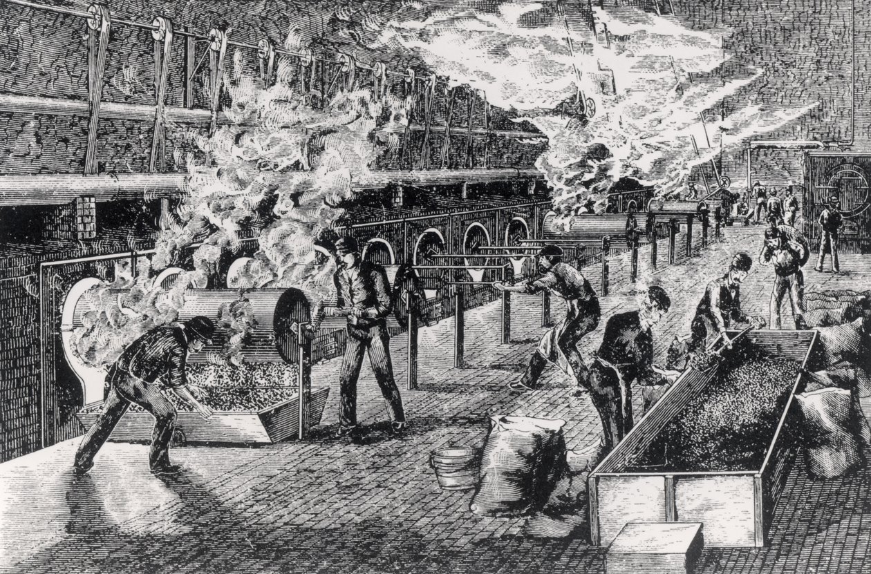 Kahvin paahtaminen, 1870 tekijältä English School