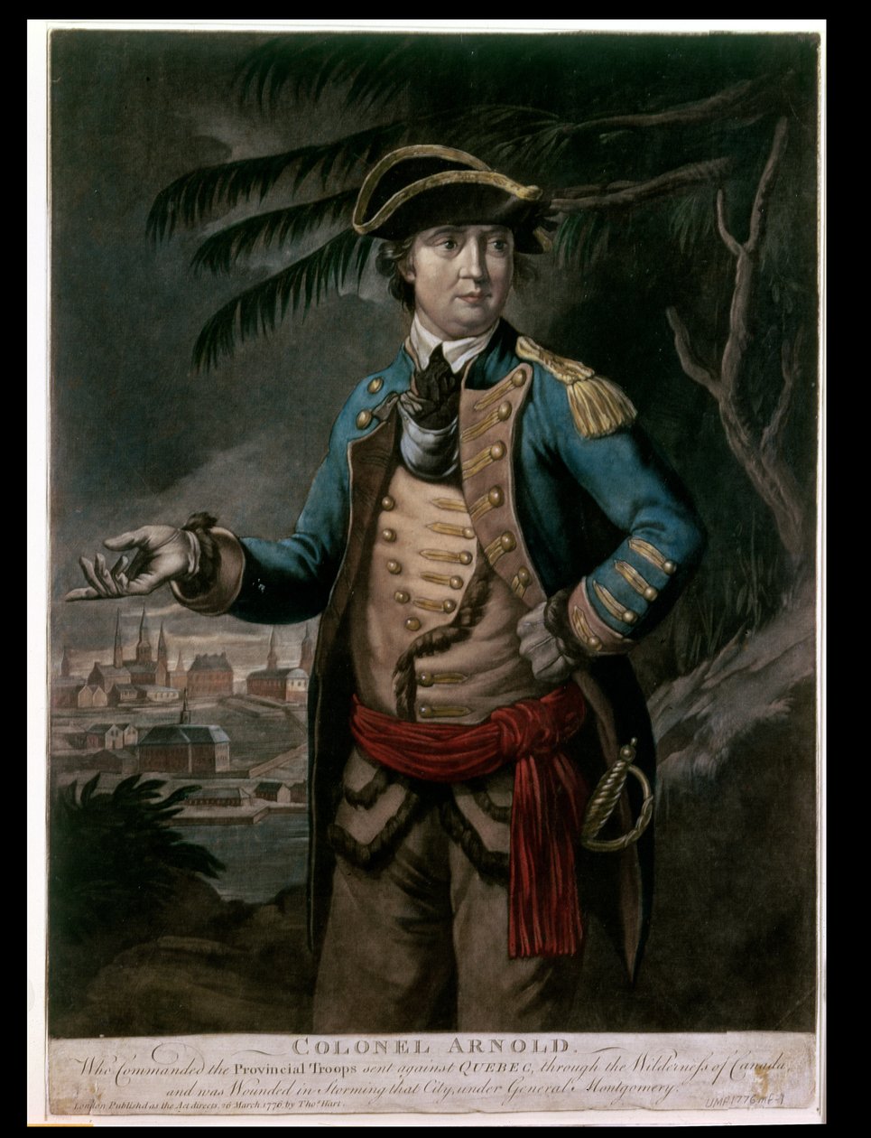 Eversti Benedict Arnold, pub. Lontoo, 1776 (mezzotint) tekijältä English School