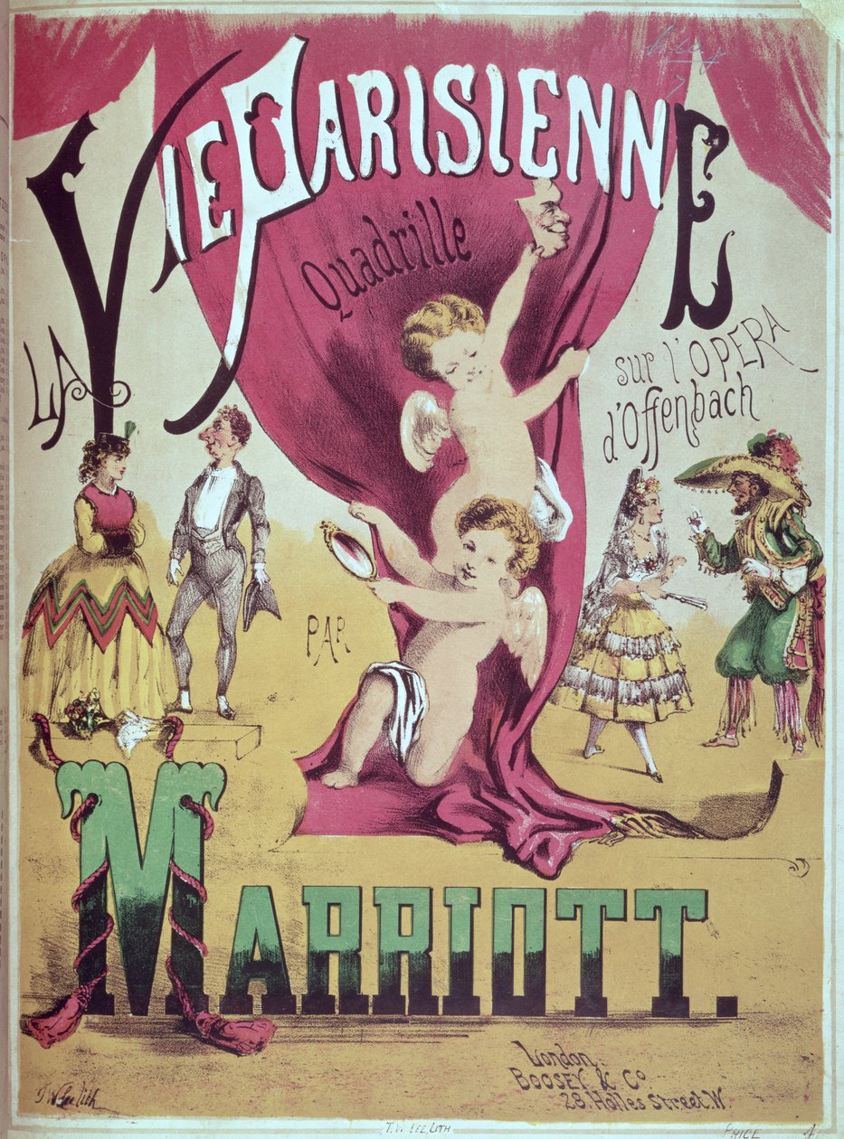 Charles Marriottin "La Vie Parisienne Quadrille" -teoksen tulosarkin kansi, kaiverrus T.W. Lee tekijältä English School