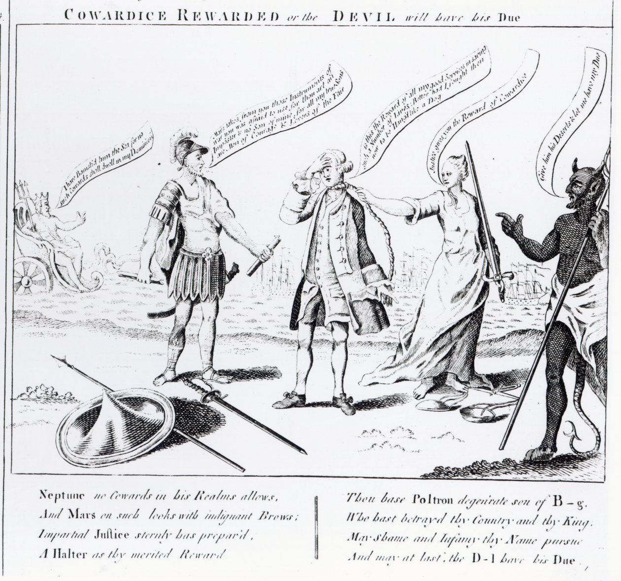 Pelkuruus palkitaan tai paholainen saa erääntyneensä, 1756 tekijältä English School