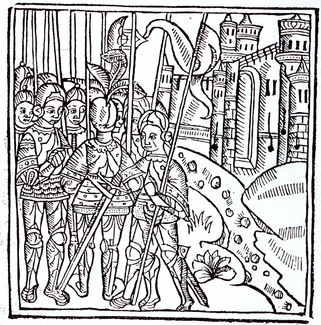 Ristiretkeläiset, painaja Wynkyn de Worde (d.1534) tekijältä English School