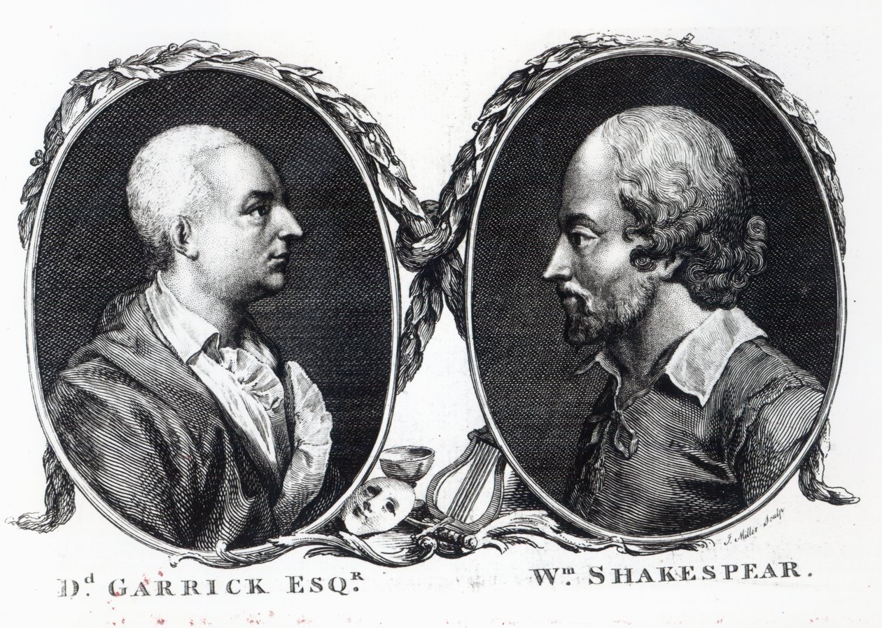 David Garrick ja Shakespeare, J. Millerin kaiverrus tekijältä English School
