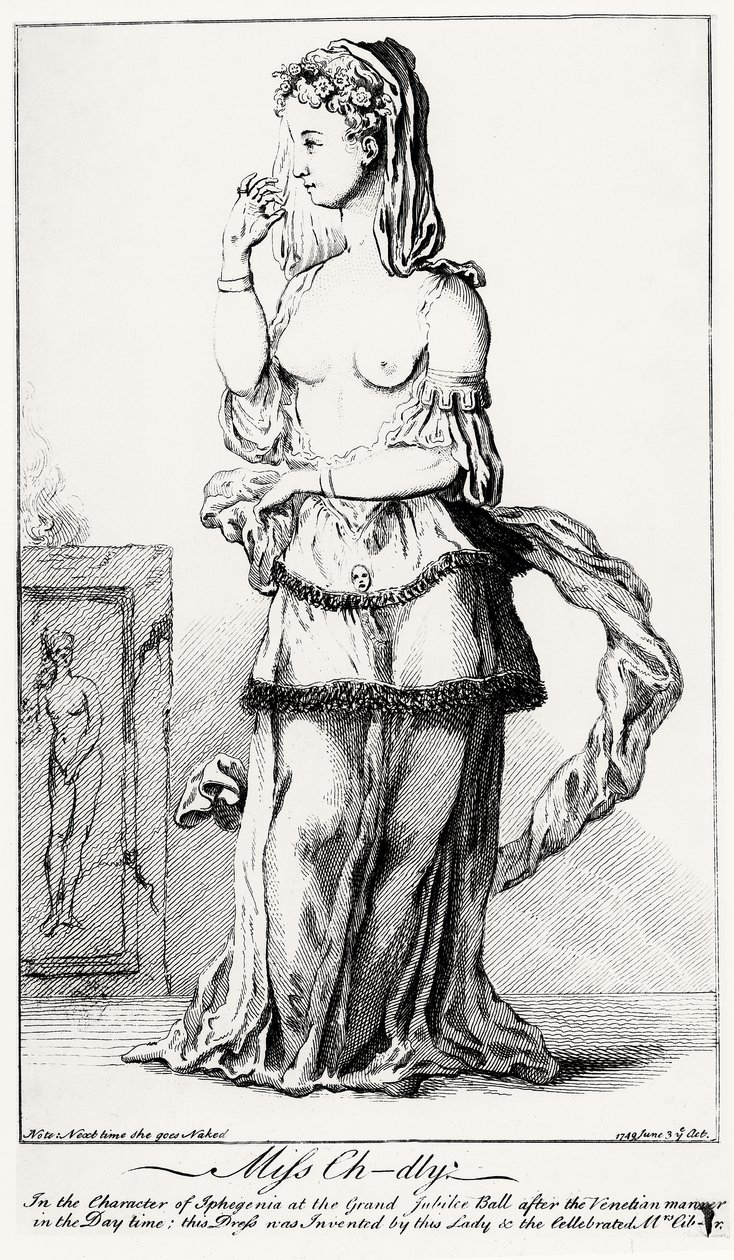 Elizabeth Chudleigh (1720-88) Iphigenian hahmoon pukeutunut tekijältä English School