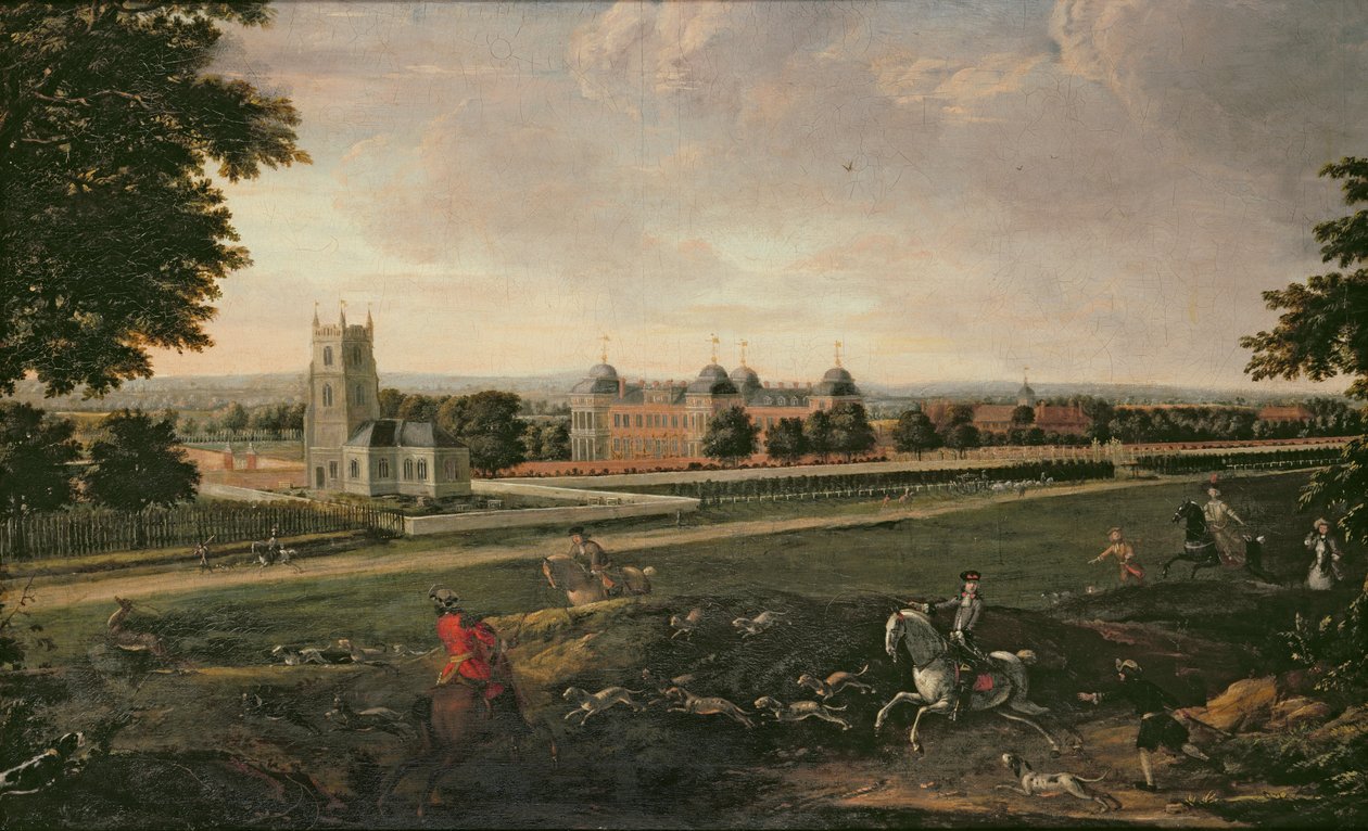 Euston Hall ja kirkko tekijältä English School