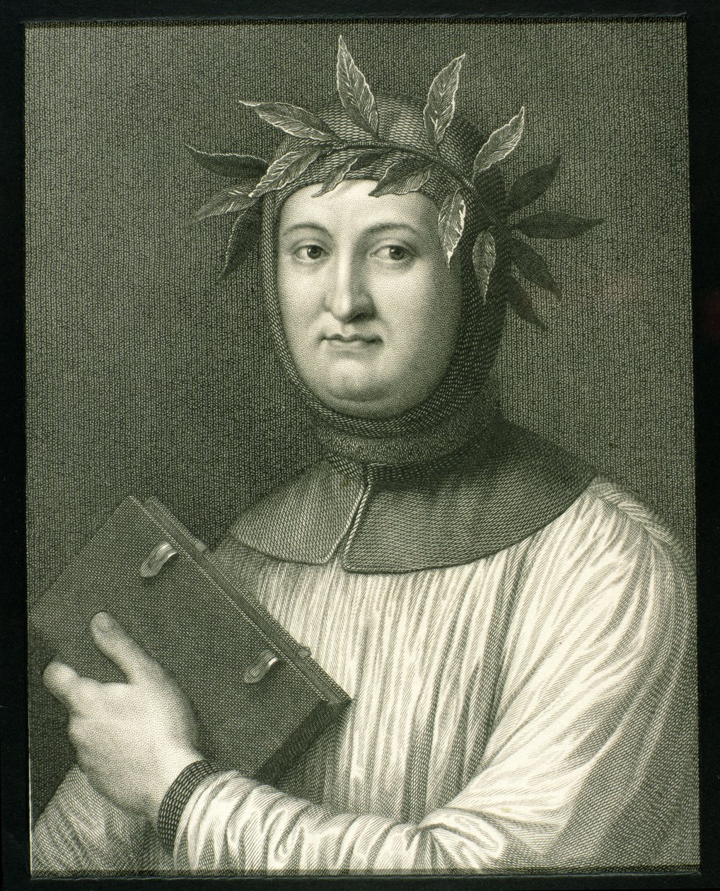 Francesco Petrarca (1304-74) teoksesta "The Gallery of Portraits", julkaistu 1833. tekijältä English School