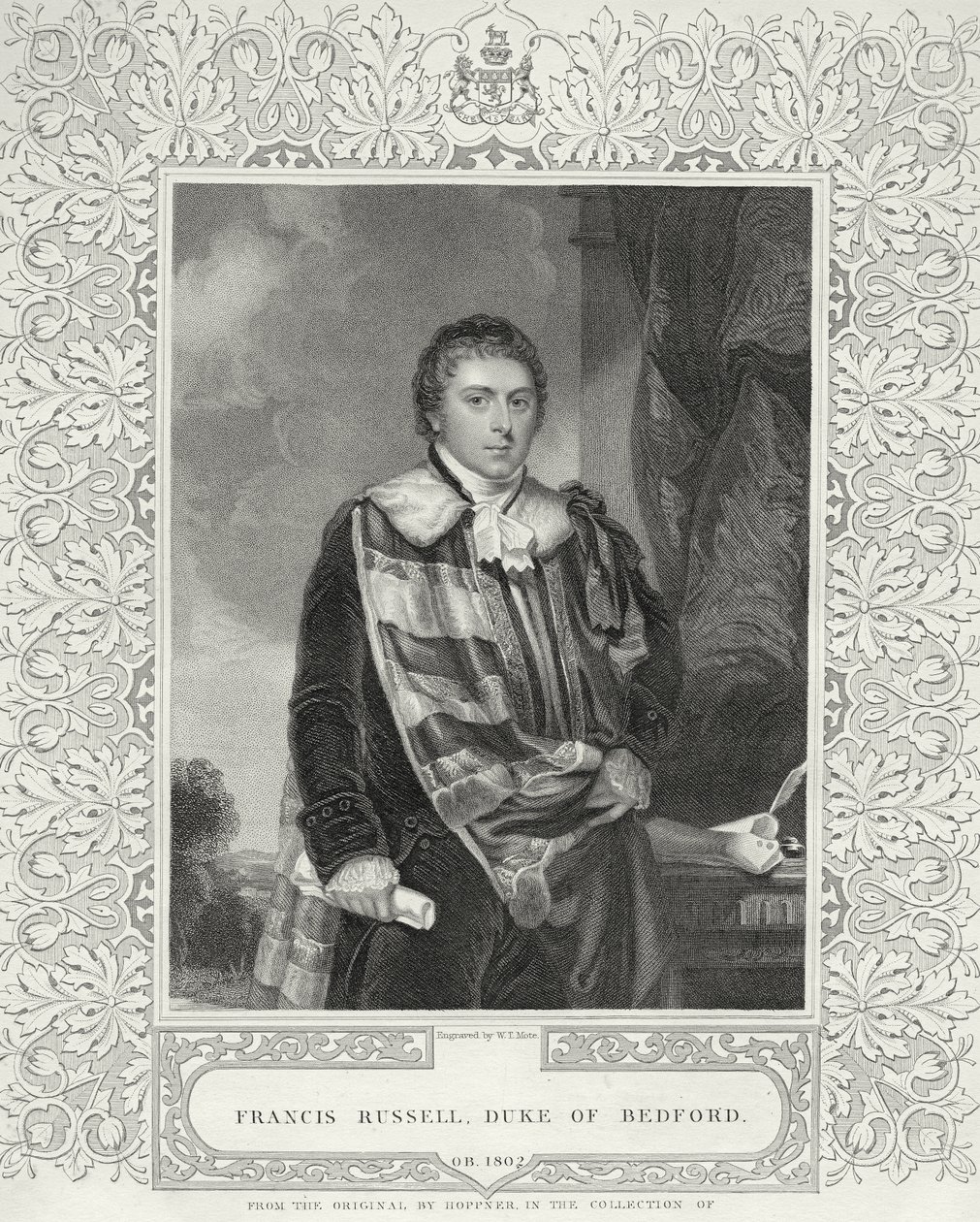 Francis Russell (1765-1802) Bedfordin 5. herttua, kaiverrus W. T. Mote tekijältä English School