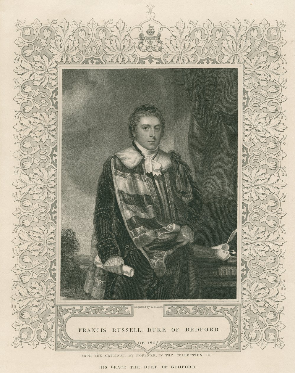 Francis Russell (1765-1802) Bedfordin 5. herttua, kaiverrus W. T. Mote tekijältä English School