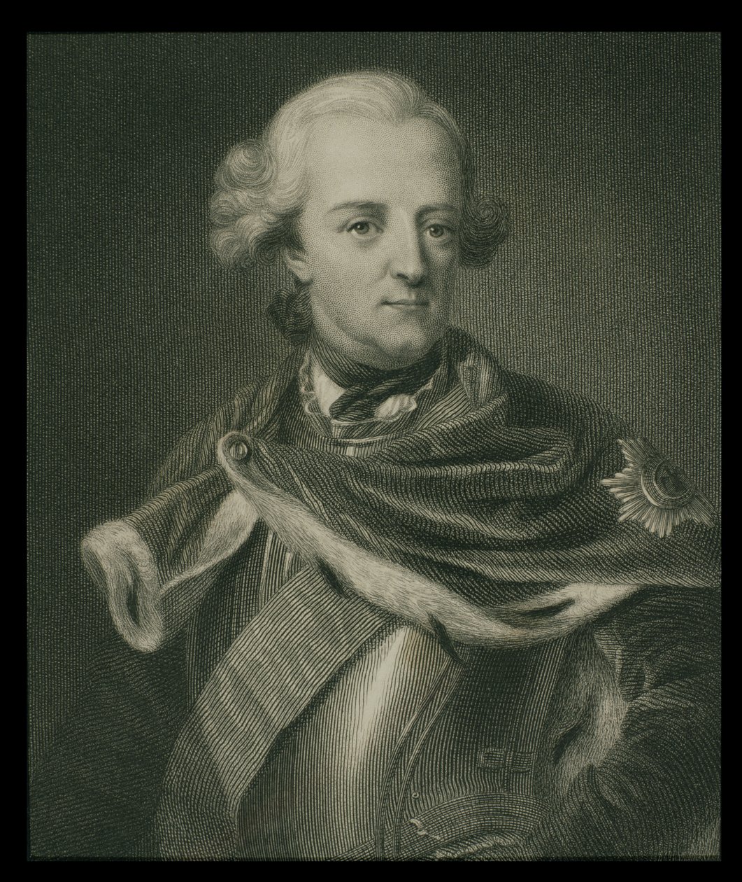 Frederick II (1712-86) Preussin kuningas, The Gallery of Portraits, julkaistu 1833 tekijältä English School