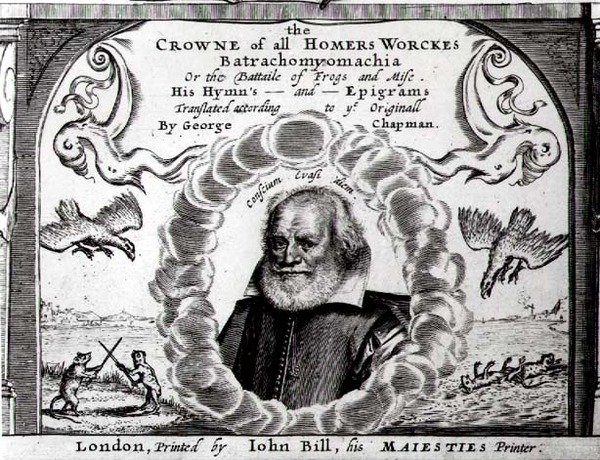 Batrachomyomachian tai Sammakon ja Hiiren taistelun etukappale, kääntänyt George Chapman (n. 1559-1634) tekijältä English School
