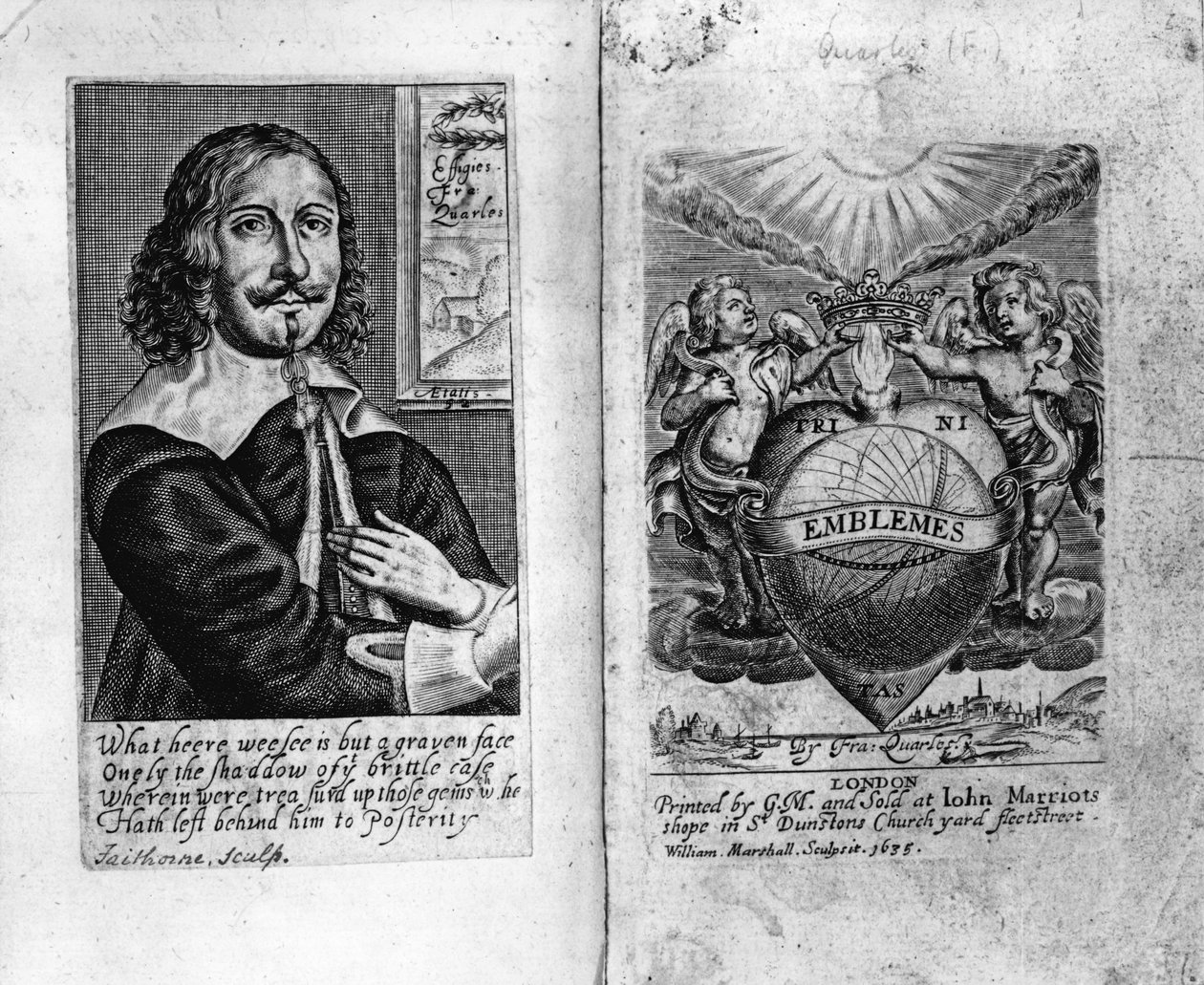 Etukappale Francis Quarlesin "Tunnukseen", kaiverrettu William Faithorne ja William Marshall, 1635 tekijältä English School
