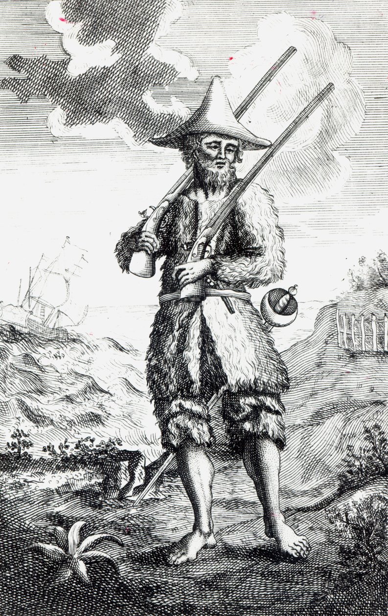 Daniel Defoen "The Life and Strange Surprining Adventures of York, Mariner" elokuvan "The Life and Strange Surprining Adventures of York, Mariner" esikuva, Daniel Defoe, 1719 tekijältä English School