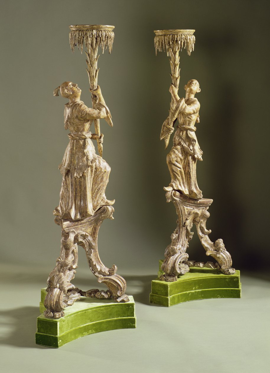 George II chinoiserie taskulamput, n. 1750 (kultapuu) tekijältä English School