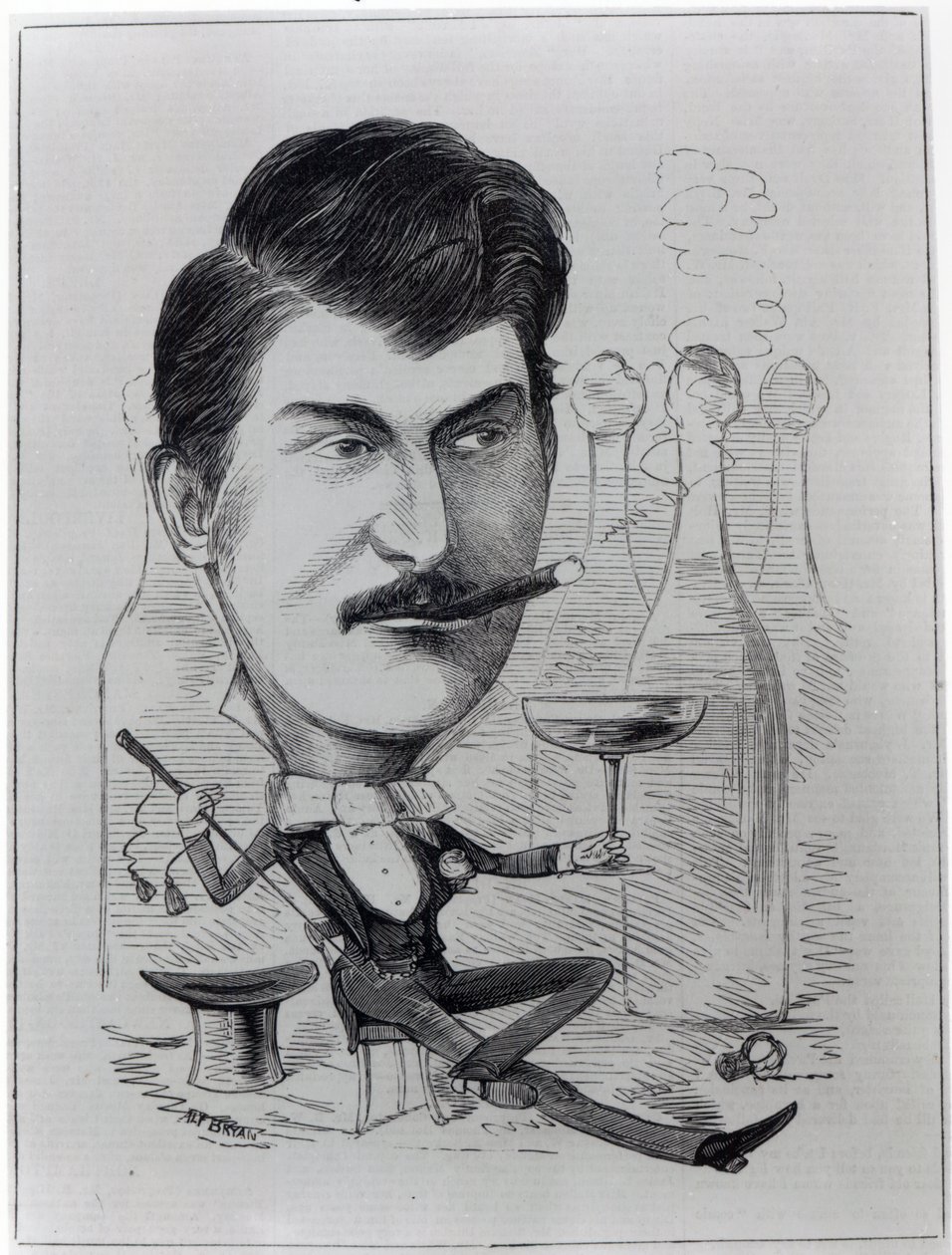George Leybourne, alkuperäinen "Champagne Charlie", kuvitus teoksesta "The Entr