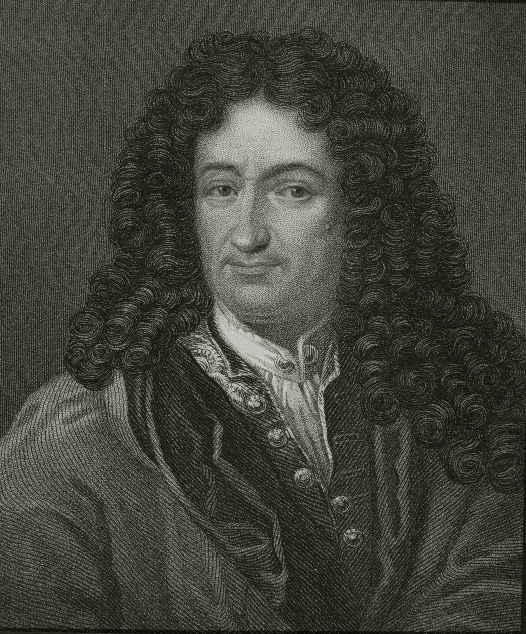 Godfrey William Leibnitz (1646-1716) vuonna 1833 julkaistusta muotokuvagalleriasta. tekijältä English School