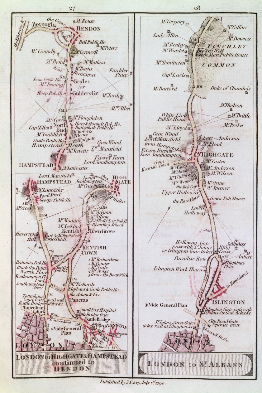 Great North Road Lontoosta, 1. heinäkuuta 1790 tekijältä English School