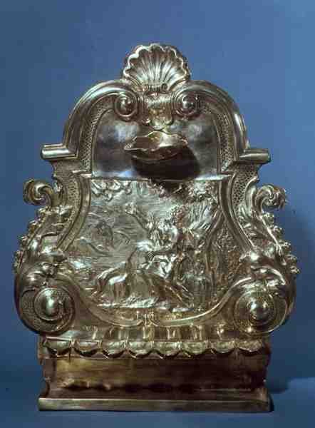 Hanukkah-lamppu, valmistaja John Ruskin, 1709 (hopea) tekijältä English School