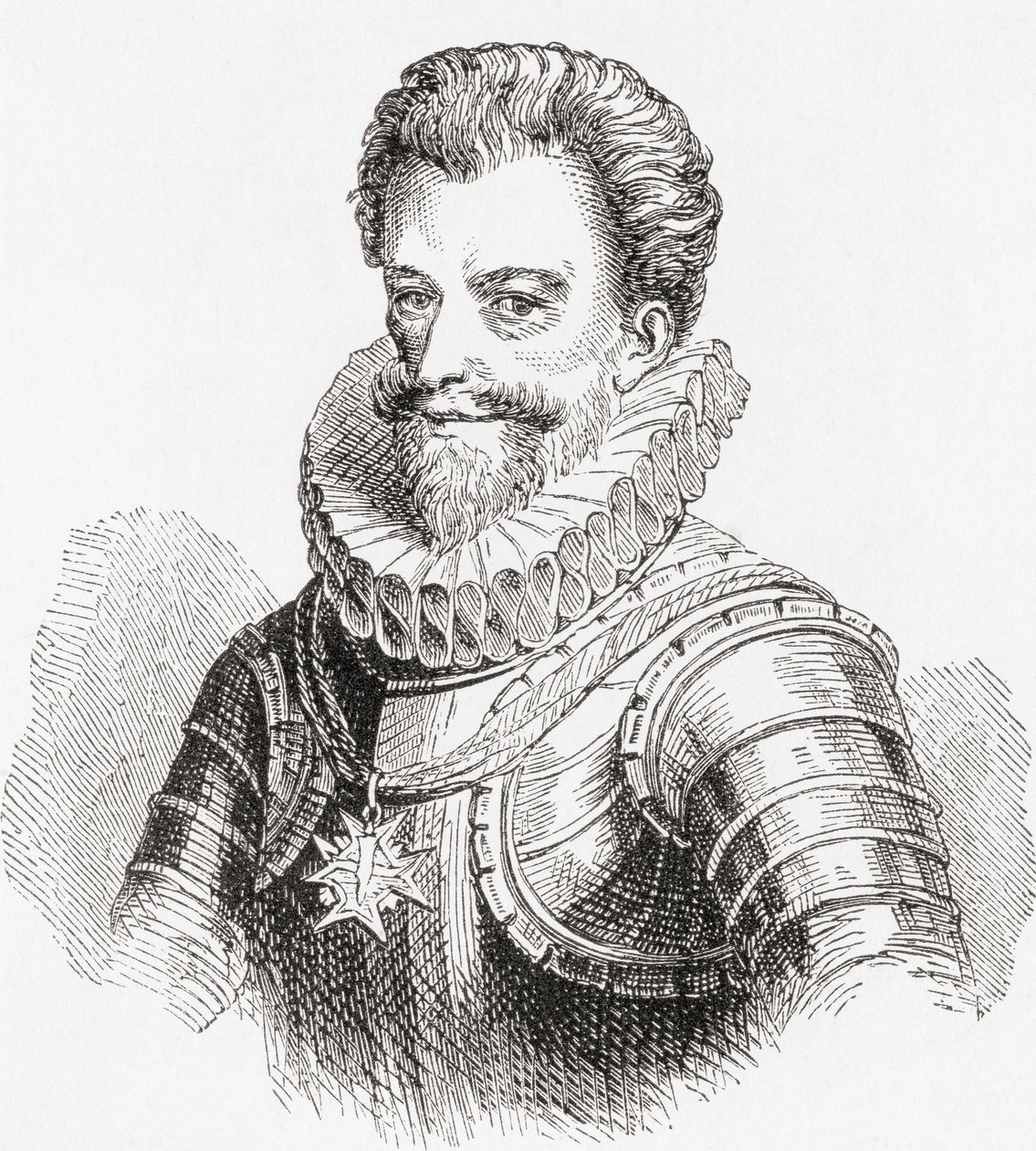 Henrik I, Joinvillen prinssi, Guisen herttua, EU:n kreivi, 1550-1588, alias Le Balafre (Scarface), Ward and Locks Illustrated History of the World -pubista. noin 1882 tekijältä English School