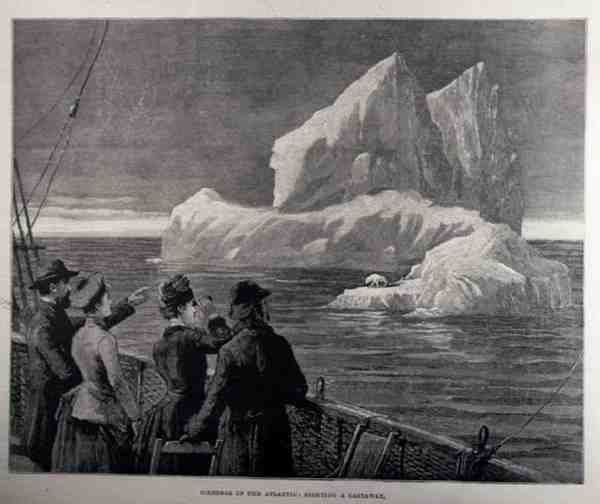 Icebergs in the Atlantic: Sighting a Castaway, The Illustrated London News, 18. kesäkuuta 1887 tekijältä English School