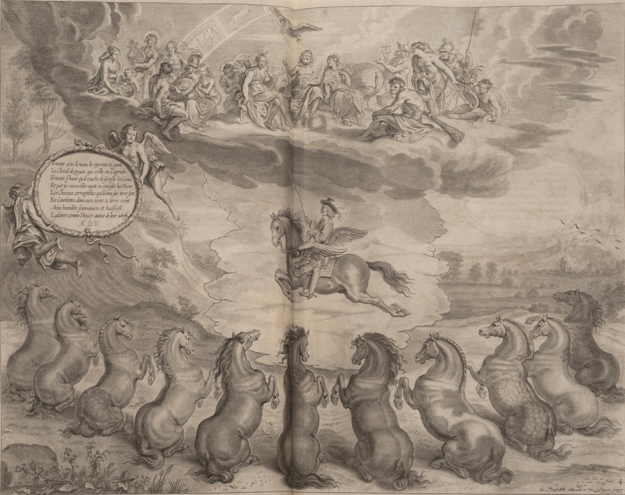 Kuva William Cavendishin kirjasta A General System of Horsemanship, 1658 tekijältä English School