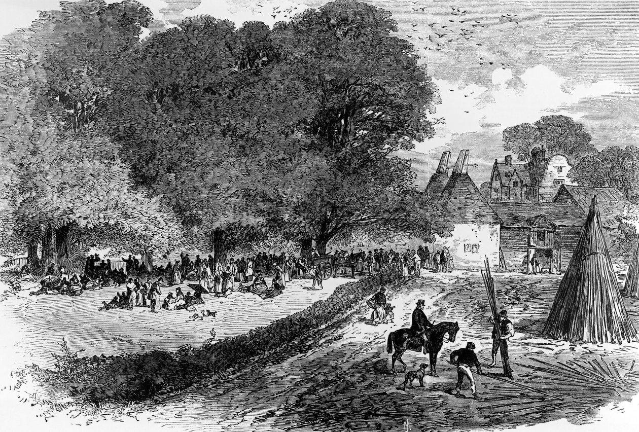 Kentin humalapelloilla odottamassa palkkaa, 1867 tekijältä English School